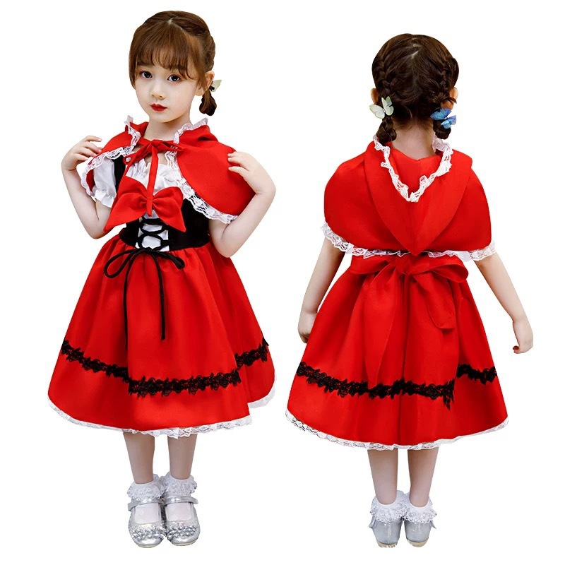 New Halloween Children Little Red Riding Hood Costume cosplay Table Show Dress Dress Dress Dress