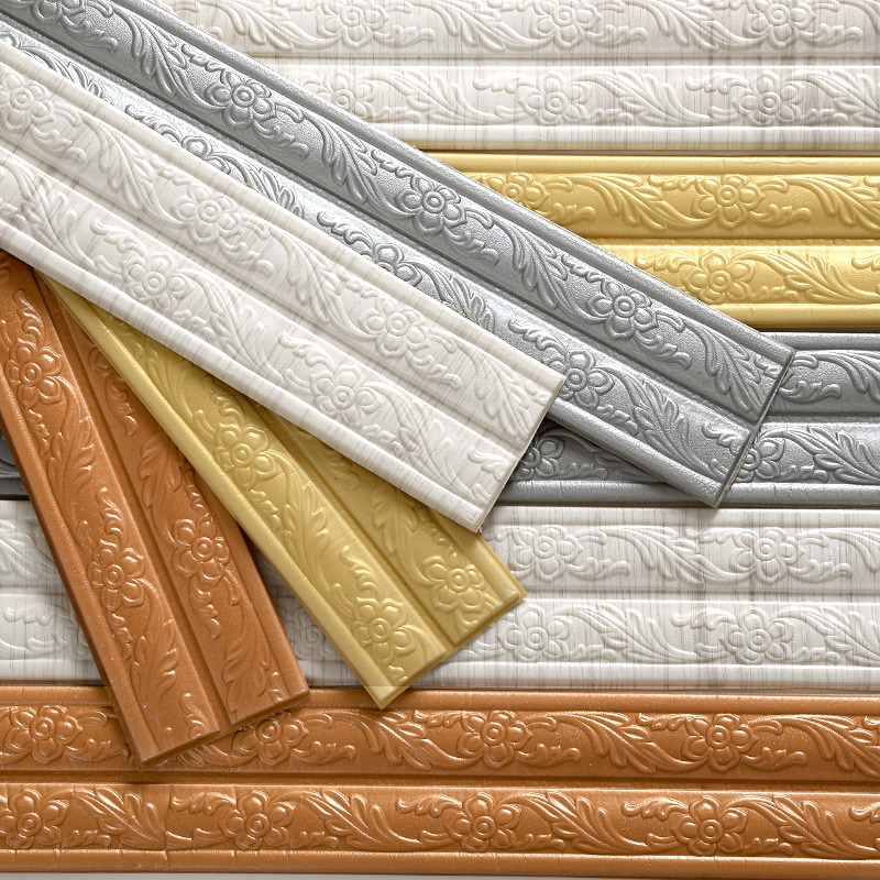 Self-adhesive corner skirting wall stickers 3D three-dimensional decoration personalized creative wallpaper European floor stickers factory direct supply