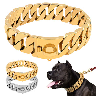 32mm Stainless Steel Dog Collar Dog Necklace Golden Chain Dog Castillo Bully Dog Dobbin Bulldog