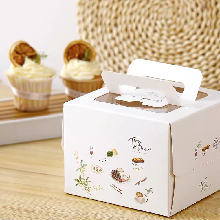 Portable 4/5/6/inch small cake packing box 4/5/6 Plus high Mu Si West Point mini cartoon window box