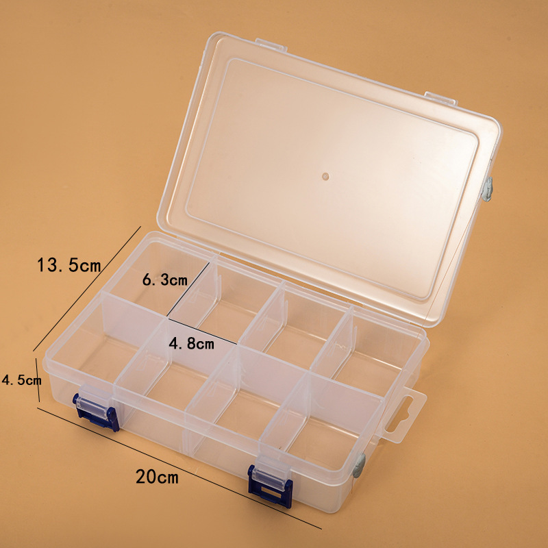 Home storage box 10 15 24 36 transparent plastic parts box jewelry box tool box wholesale
