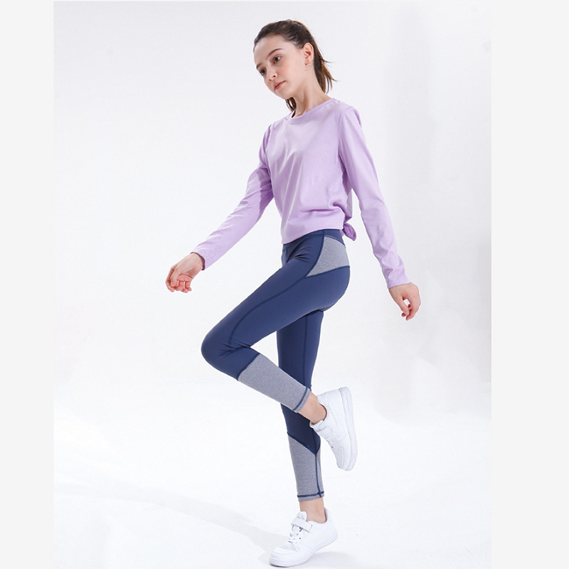 European and American parent-child children's yoga wear mother girl's long-sleeved blouse with quick-drying running fitness pants and sportswear set