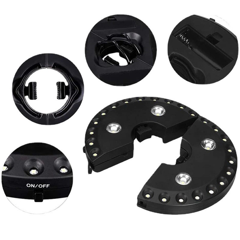 Amazon 24 4led umbrella light outdoor camping light detachable disc hanging light multi-function dry battery tent light