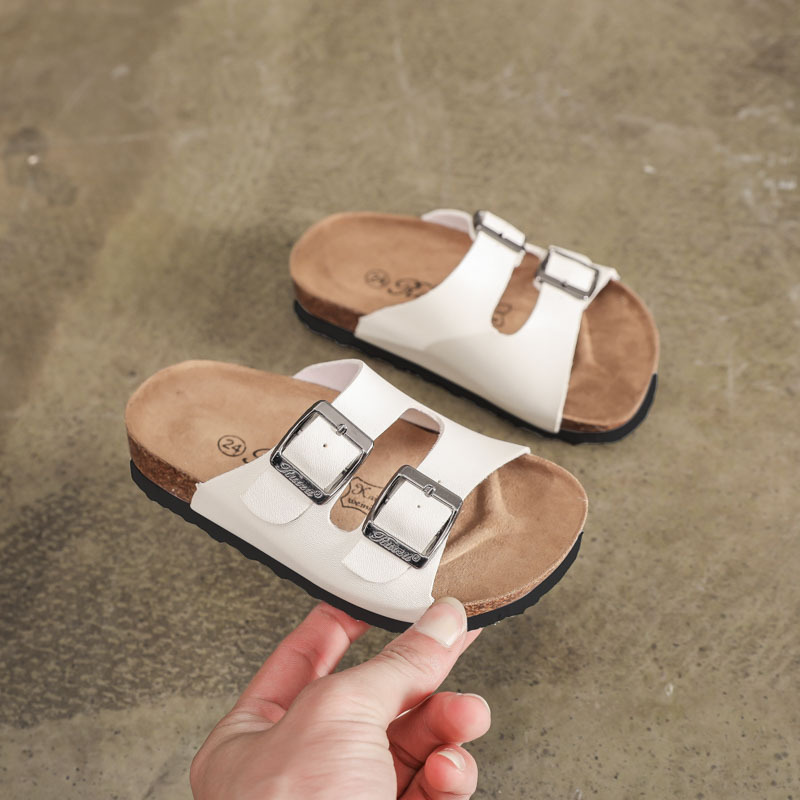 2023 Ruizu Spring and Autumn Fashion Children's Cork Slippers Boys' One-word Sandals and Slippers Trendy Girls' Cross-border Beach Shoes