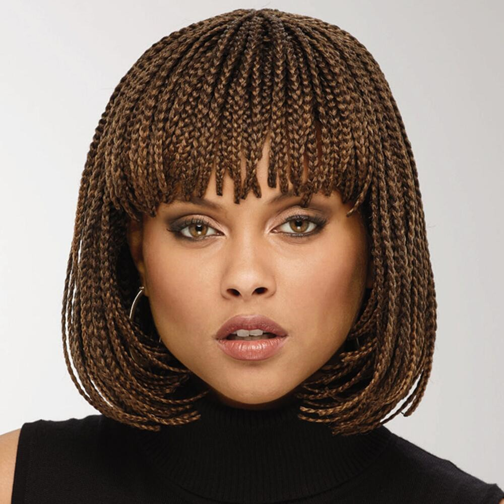 Braid Wig European and American Wig Women's Short Hair Wave Head Wig Whole Top Chemical Fiber Headgear Box Braid Wig