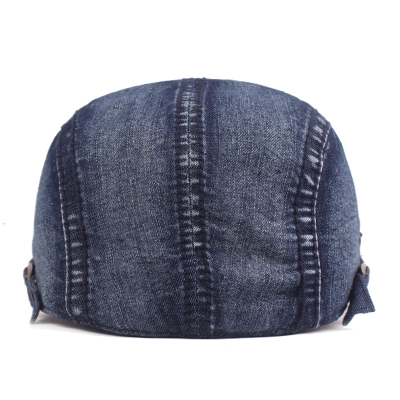 Washed Denim Cap AliExpress Amazon Cross Border Men's Forward Cap Youth Monochrome Beret for Children
