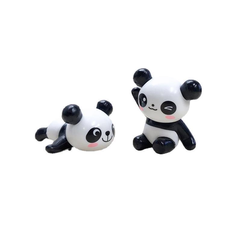 Cartoon PVC doll cute panda Beibei keychain pendant micro landscape cake decoration panda toy wholesale