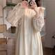 New ins Pajamas Pajamas Women's Spring and Autumn Winter 2023 Palace Japanese Style Sweet Long Solid Color Long Sleeve Home Clothes