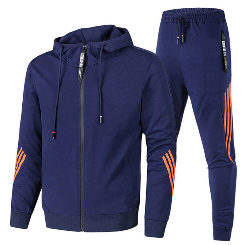 Factory wholesale production Spring and Autumn sports trend suit men's hooded sweater men's and women's running leisure sports suit