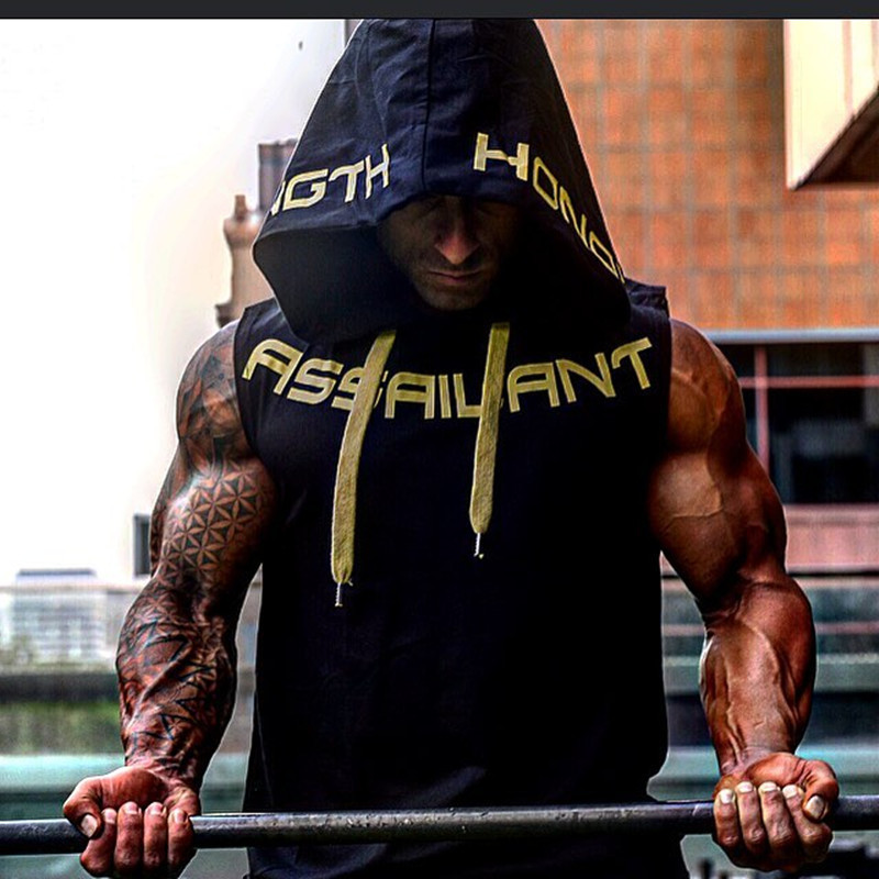 2023 Summer New Fitness Vest Sports Running Loose Basketball Clothing Sleeveless Hooded Waistcoat Men's Breathable Top