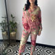 Amazon in stock foreign trade women's suit 2024 New shirt cropped pants fashion floral print two-piece set