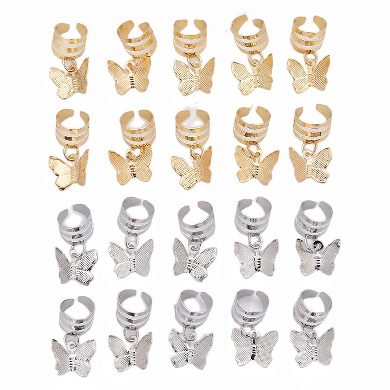 Strictly Selected African Wig Dirty Braid Hair Buckle Butterfly Open Hair Ring Hairpin Retro Hollow Braided Hair DIY Pendant