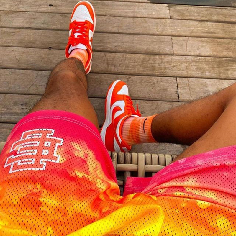 American Style Fitness Gradient Shorts Men's Muscular Men's Sports Pants Mesh Breathable European and American Fashion Brand Basketball Shorts