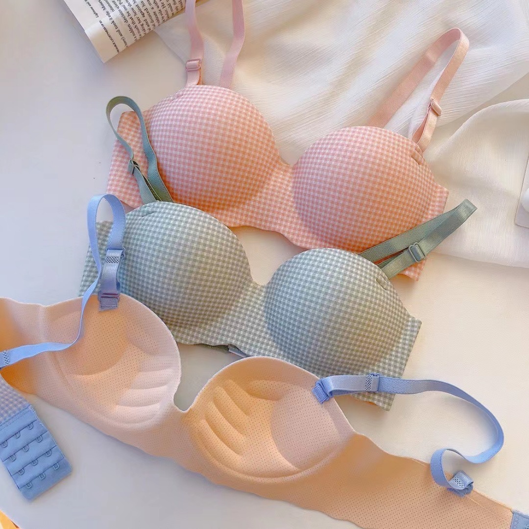Korean Sports Underwear Women's Seamless Small Chest Push-up Anti-sagging Non-steel Ring Anti-sagging Paramilia Autumn and Winter Bra