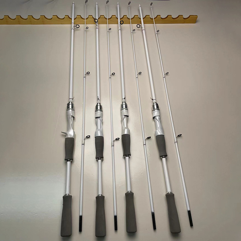 Cross-border Fishing Rod White Luya Rod suit adjustable gun handle water drop wheel straight handle spinning wheel Luya Rod delivery