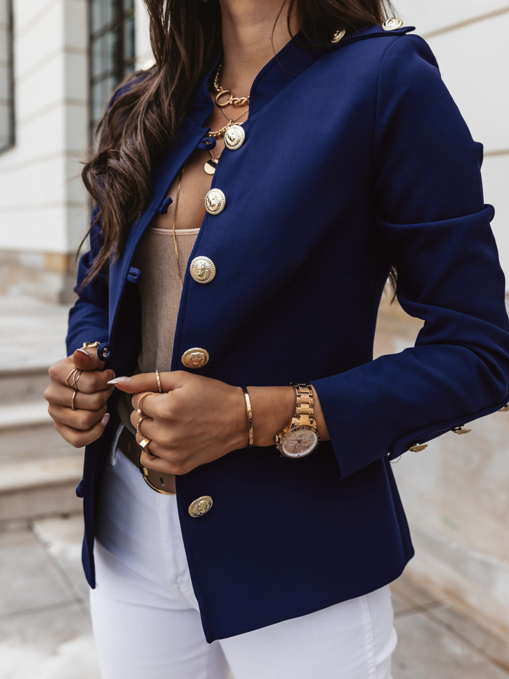 2023 cross-border eaby Amazon explosions Europe and the United States long sleeve slim breasted small short suit jacket
