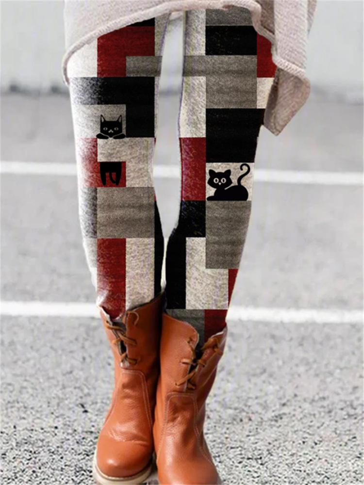wish Amazon AliExpress cross-border European and American foreign trade Women's elastic pants printed slim bottoming pants