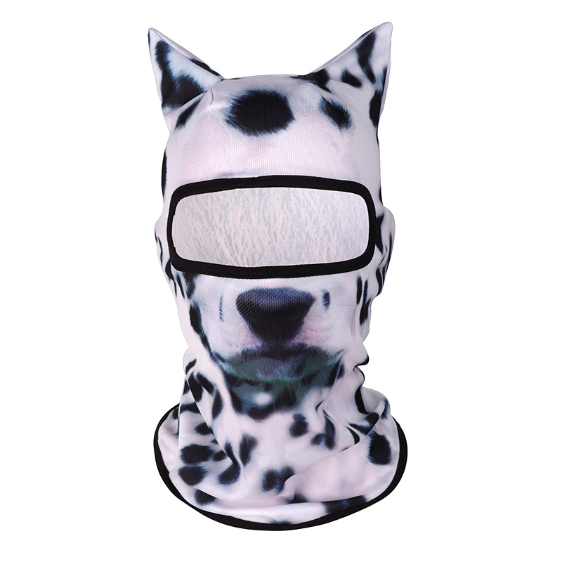 Sunscreen outdoor mask 3D pattern digital printing wholesale animal headgear UV protection face Gini riding headgear