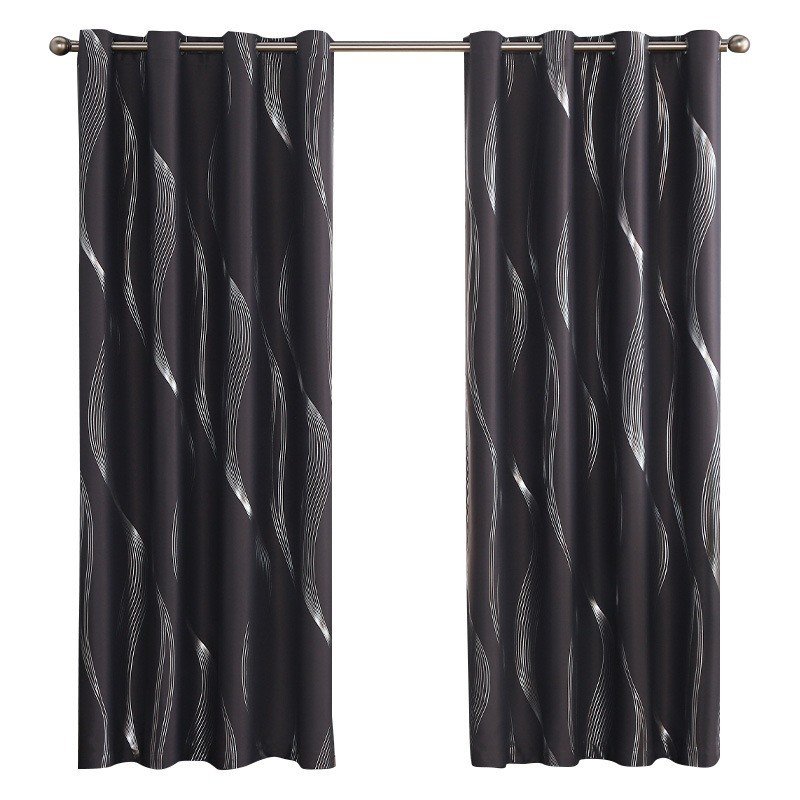 Foreign trade window shade cloth gilding mute full shading lining fabric finished perforated cross-border curtain short curtain