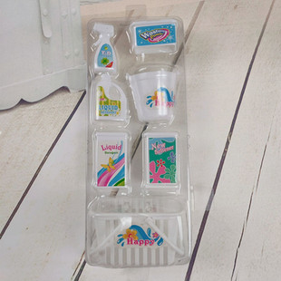 Doll Toy Accessories Doll Sanitary Ware Household Cleaning 7 Pieces Set With Blister Packaging, Booty Frame Bucket Cleaner
