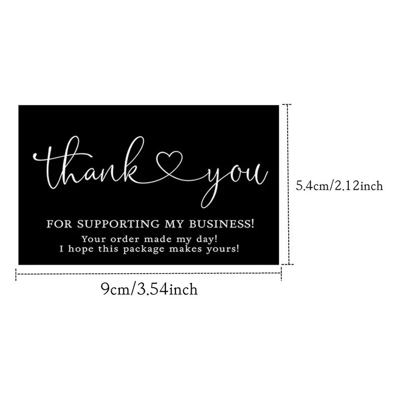 Cross-border wholesale Black thank you card coated paper card thank you gift card packaging English card