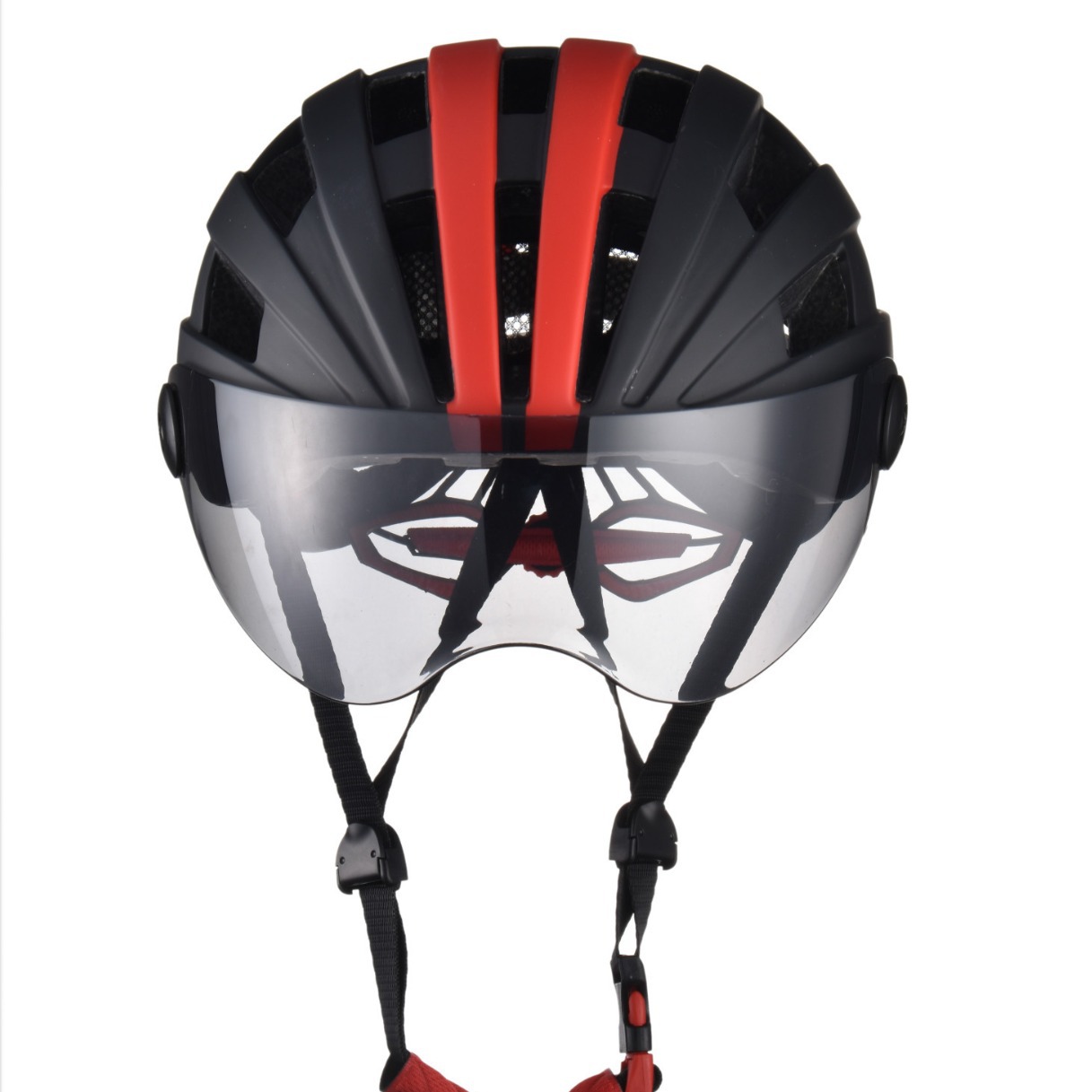 Factory direct mountain bike road integrated frosted bicycle with goggles riding helmet safety helmet