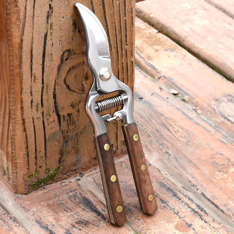 Fraxinus mandshurica wood handle pruning shears Floral Garden Fruit tree pruning branch pruning shears knife labor-saving household gardening tools