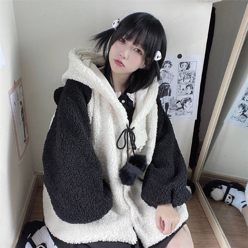 Autumn and Winter Japanese Soft Girl Lamb Fleece Coat Women's Loose All-match College Style Cute Top Cross-border Amazon Wholesale