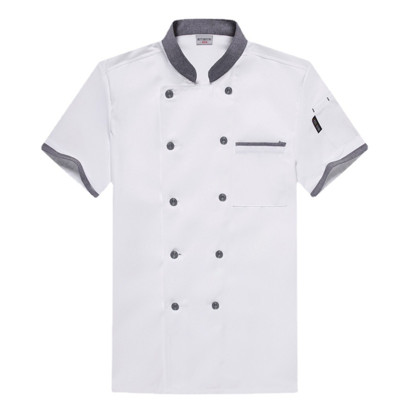 Chef Work Clothes Men's Clothing Short-sleeved Short Summer Clothes Hotel Dining Canteen Large Size Rear Kitchen Clothes Spring and Summer