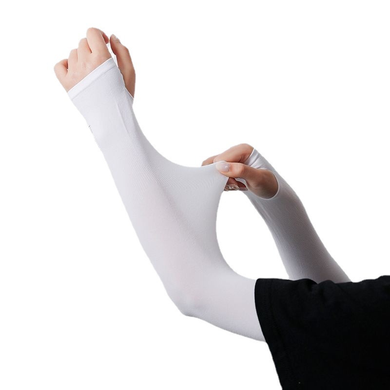Ice Sleeves Summer Outdoor Solid Color Korean Ice Sleeves Men's and Women's Sunscreen Ice Silk Sleeves Riding Anti-UV Boxed Wholesale