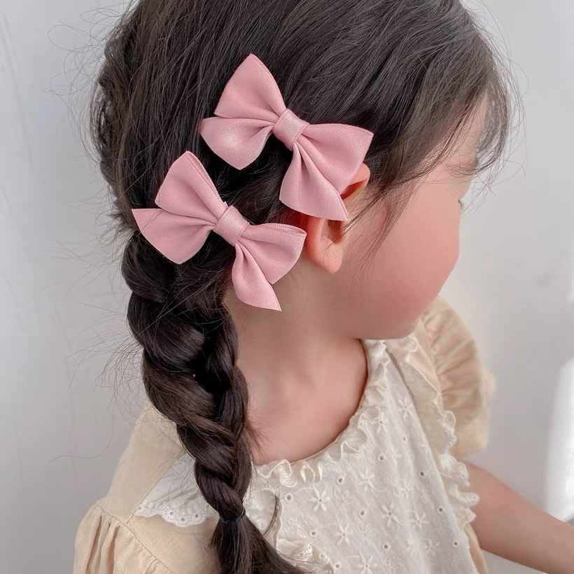 Women's Black Bow Hair Clip Cute Broken Hair Clip Children's Double Hairpin Simple Accessories Headwear