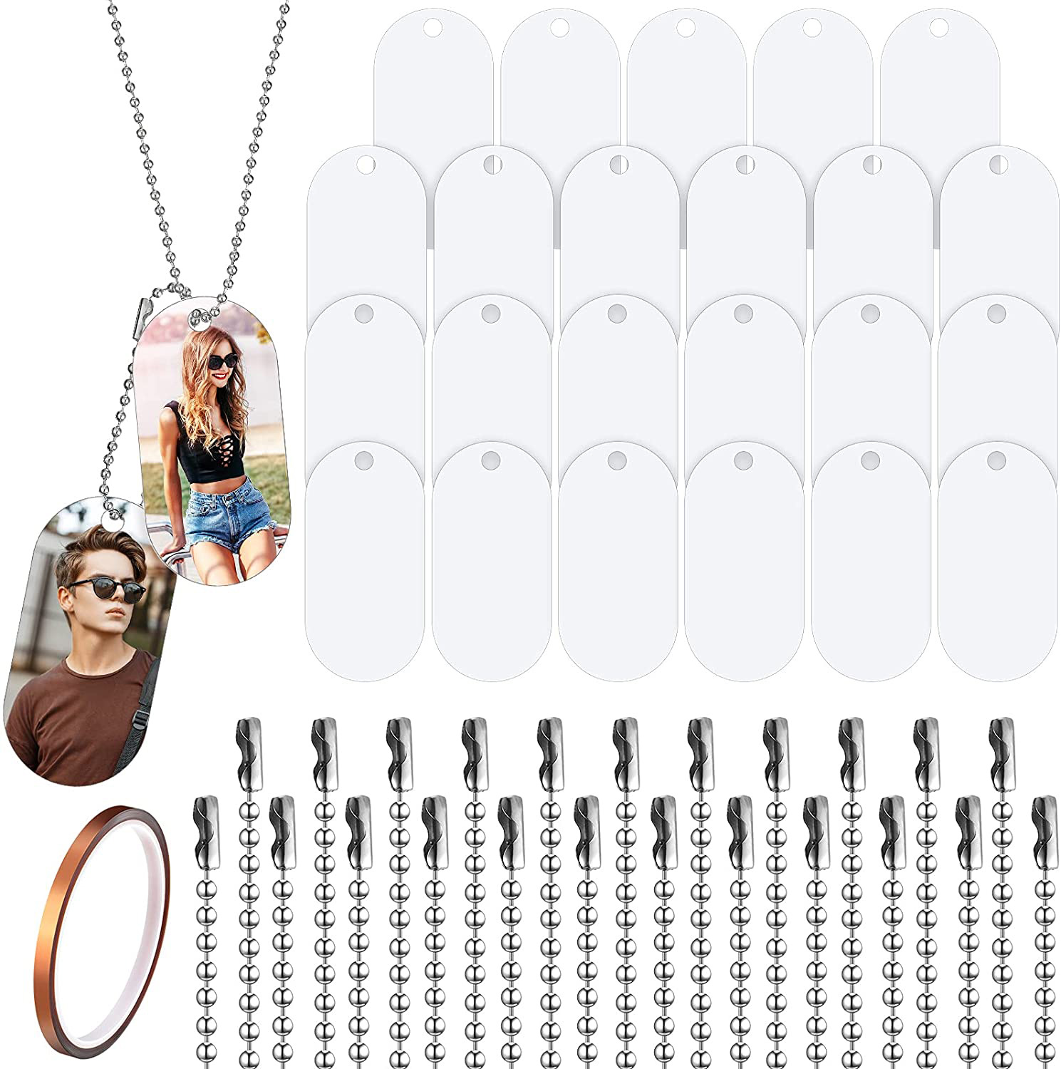 New metal sublimation double-sided blank heat transfer aluminum personalized pet pendant car pendant set Wholesale