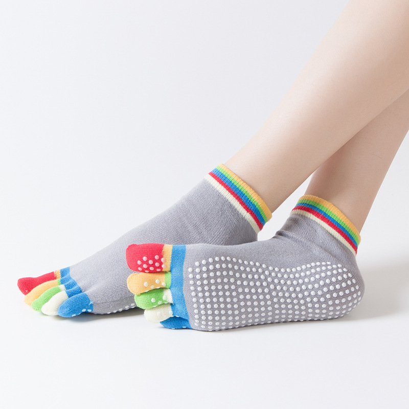 Cross-border spot color toe dispensing yoga socks non-slip five-finger socks dance socks tube open-toe full-finger yoga socks generation hair