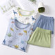 Children's Pajamas suit Yukosi New Summer Thin Boys' Middle and Big Children's Ice Silk Home Clothes suit Short-sleeved Shorts