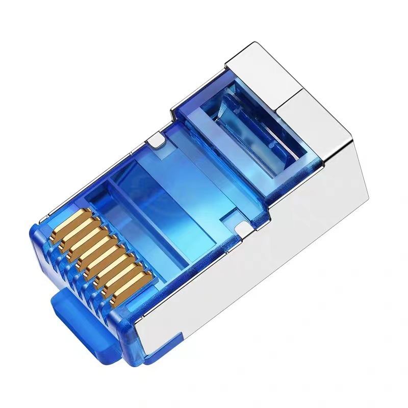 Super six shielded crystal head RJ45 network cable jumper connector six crystal head shielded crystal head