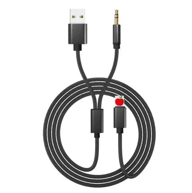 Applicable to iPhone8 audio cable AUX car USB charging listening music two-in-One X Apple 7plus connecting adapter cable