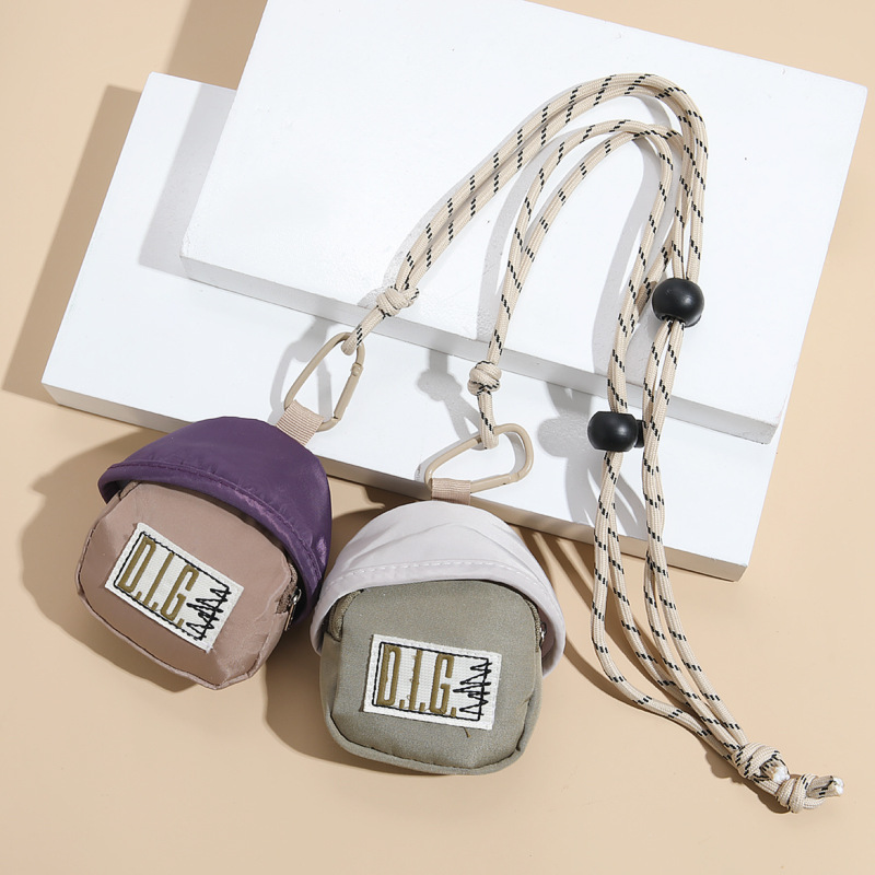 Creative Mushroom Bag Sports Hanging Neck Bag Travel Storage Headphone Bag Fashion Brand Personalized Chest Bag All-match Student Coin Purse