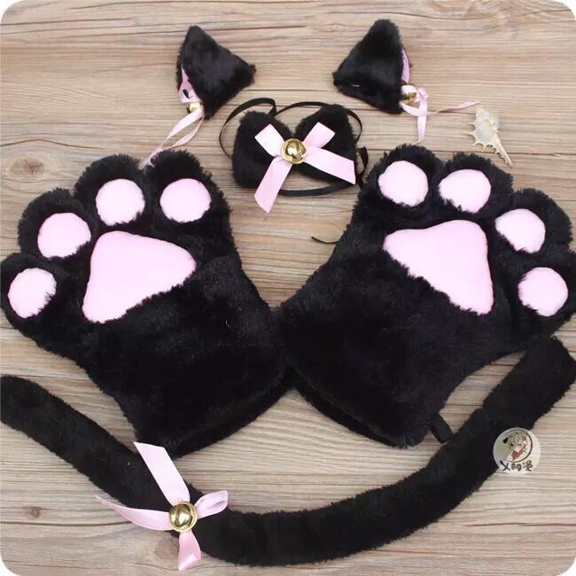 Cute suit, cat claw gloves, bear claws, maid cat girl cat claw bow tie, animation peripherals, cos accessories gloves