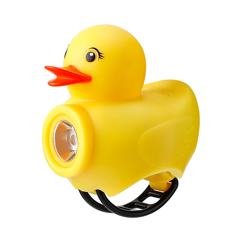 Explosions small yellow duck riding horn lamp turbo increase duck wire-controlled car headlight bicycle horn bicycle lamp decoration