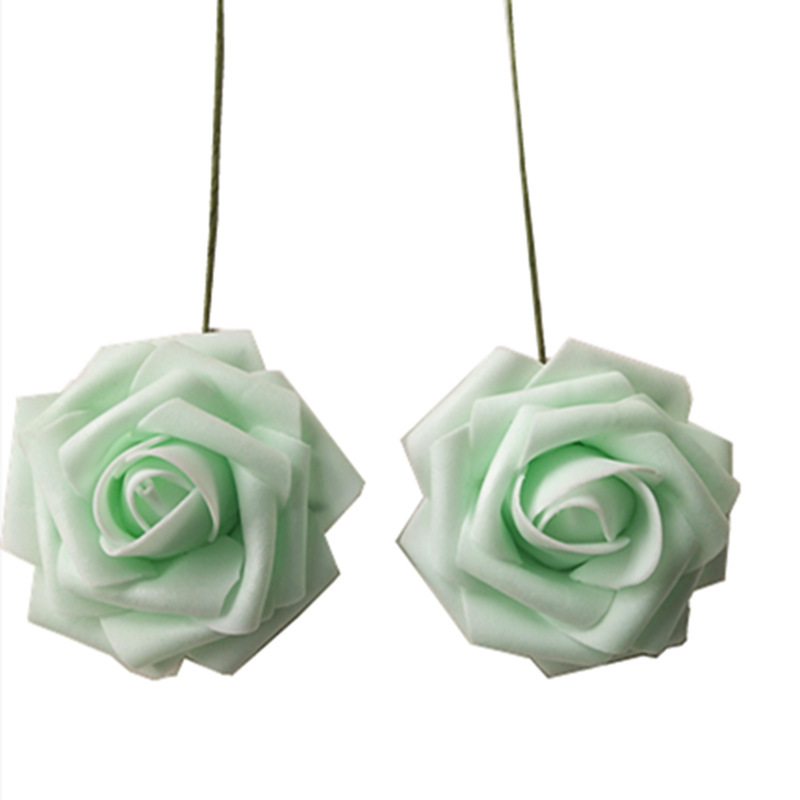 卸売りシミュレーションpe薔薇花7 ~ 8cmロッド付き泡偽花頭結婚祝い砂糖箱カード花diy材料|undefined
