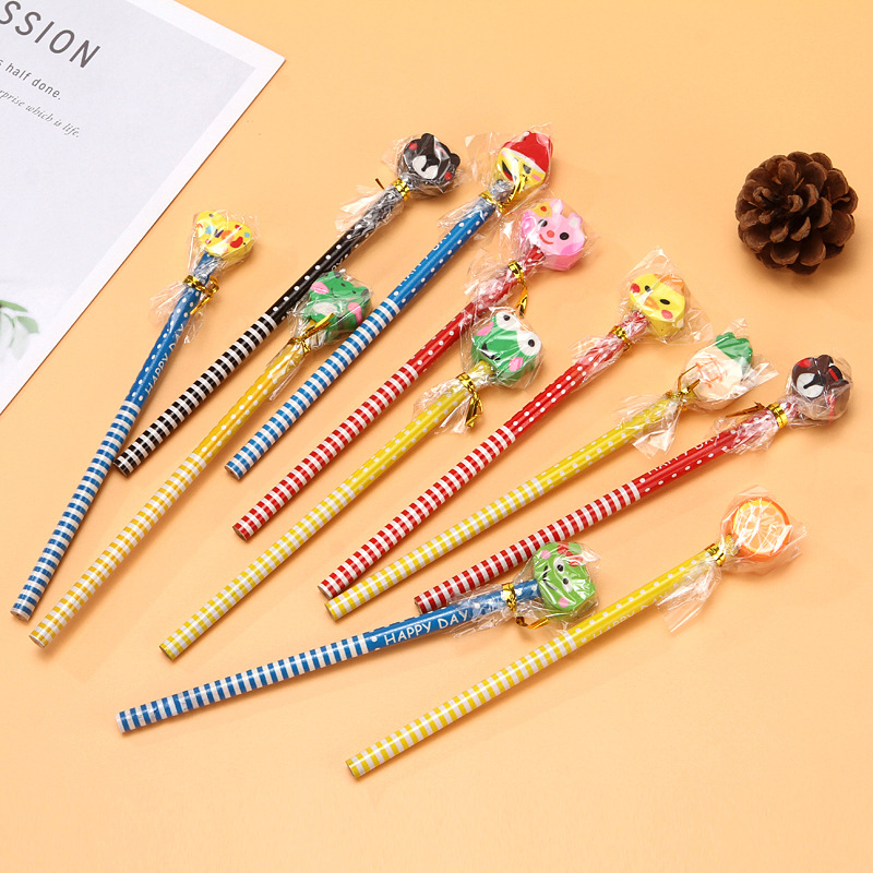 Pencil children's school supplies primary school prize gift HB creative cute cartoon with eraser stationery wholesale