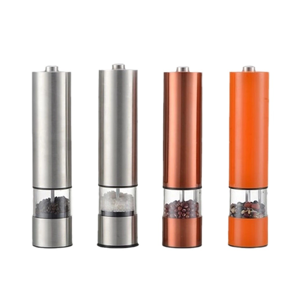 Automatic stainless steel electric pepper mill white black pepper grinding bottle Western restaurant dining table Sea salt seasoning powder bottle
