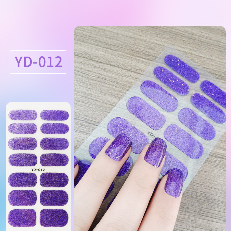 Edie's new solid color onion powder nail art patch 14 nail sticker waterproof sticker lasting without sealing layer factory wholesale