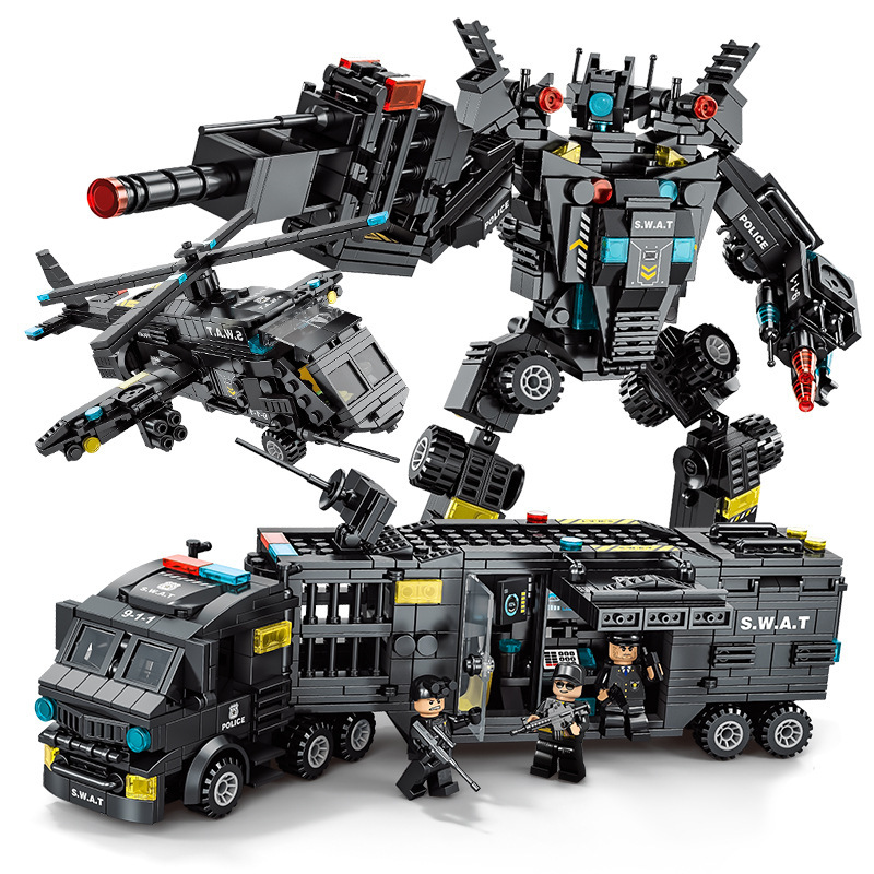 Compatible with Lego military city special police tank armored vehicle battleship puzzle boys assembling building blocks toy gift