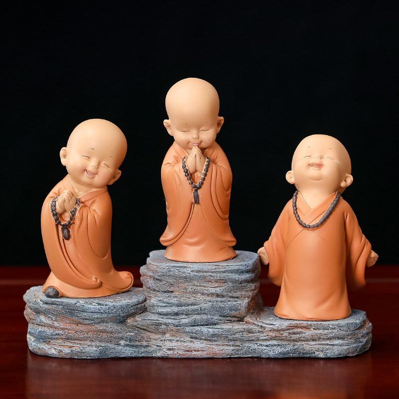 Zen little monk tea table tea table decoration living room TV cabinet home office good resin decoration gift