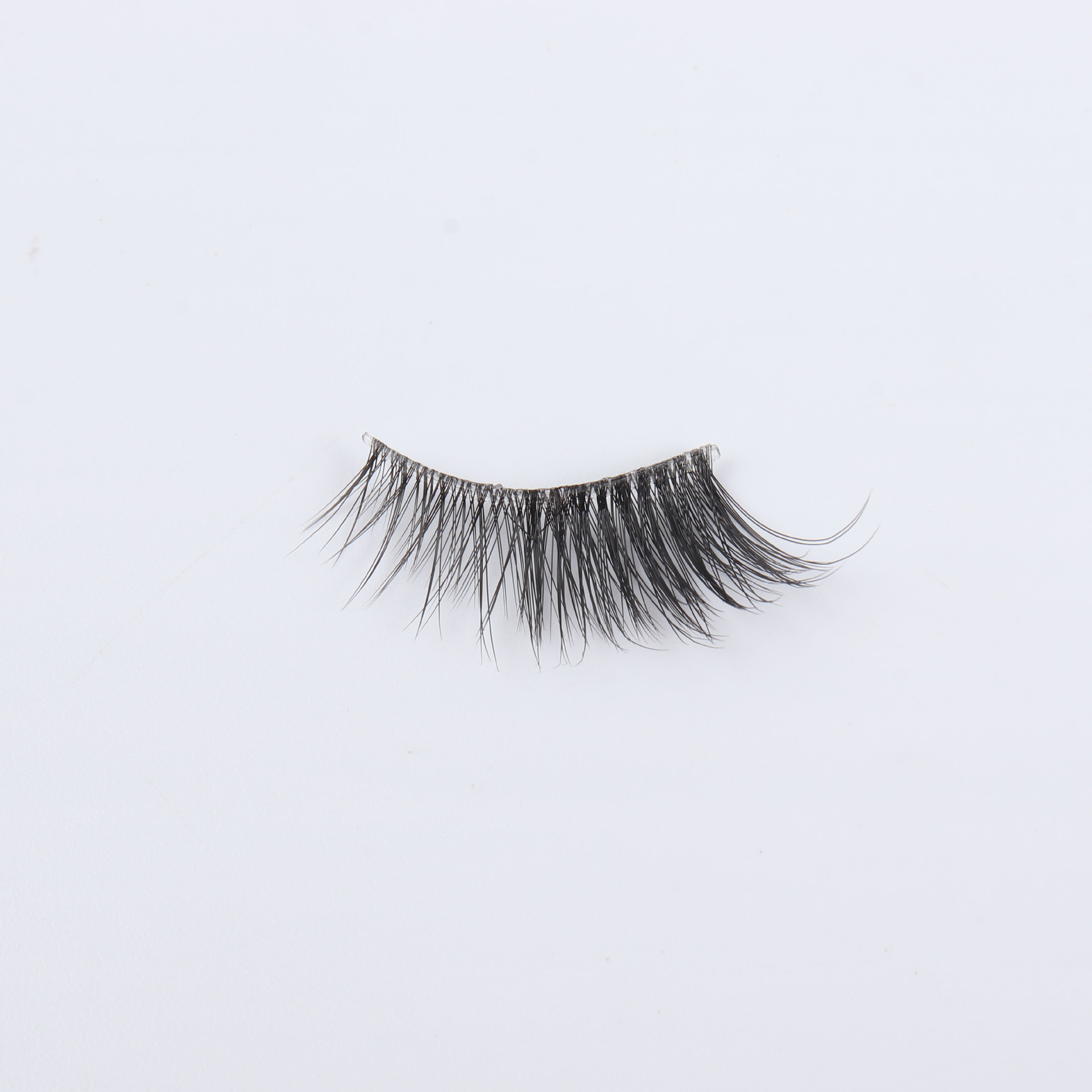European and American cross-border half false eyelashes cat eye transparent stem eye tail lengthened half eye natural thick eye eyelashes