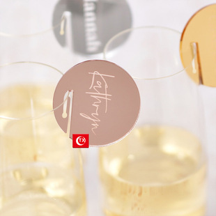 DIY wine glass decoration label personalized blank acrylic cross border wedding party celebration decoration supplies