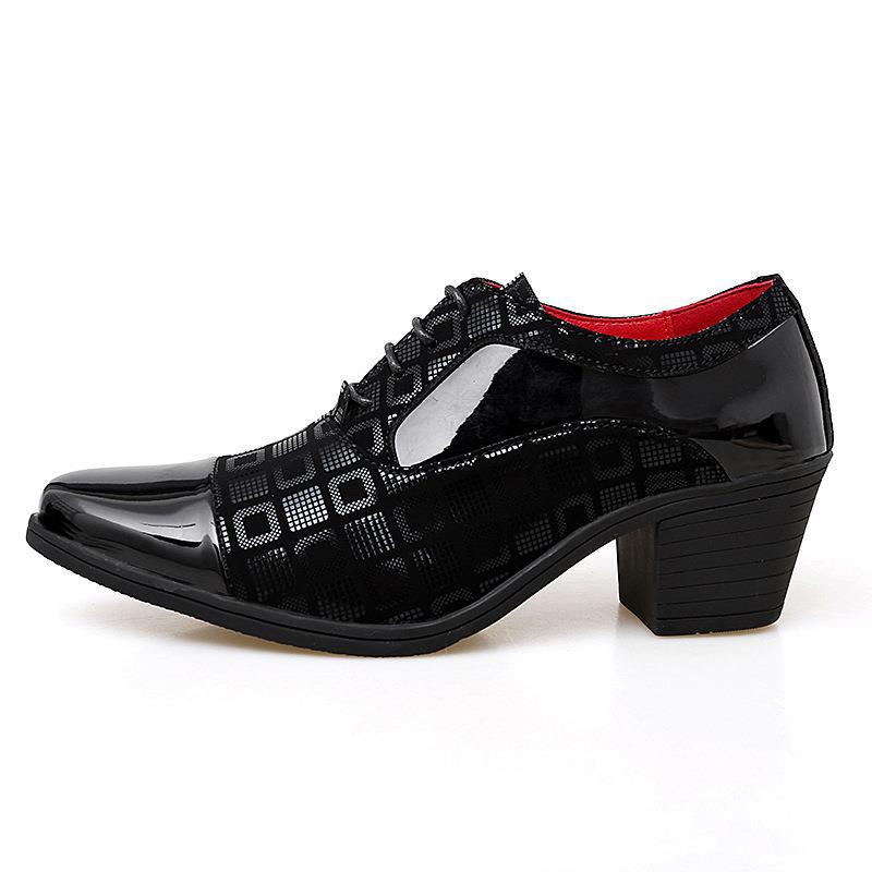 2024 New Pointed Leather Shoes Men's Cross-border Men's Height Increasing Leather Shoes Youth Fashion British Style Small Leather Shoes Men's Fashion