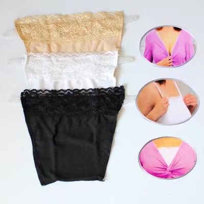Cami Secret Ladies Lace Anti-Shading Corset Sexy Traceless Strapless Lace Wrap Chest 3 Pieces