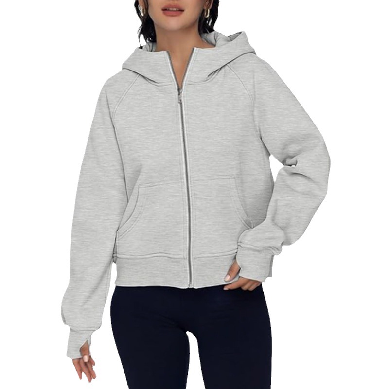 European and American Foreign trade cross-border Amazon independent station 2023 new women's autumn and winter coat hooded cardigan zipper sweater